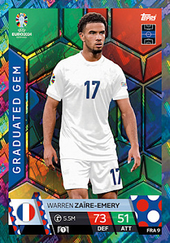 Warren Zaire-Emery France Topps Match Attax EURO 2024 Graduated Gem #FRA9